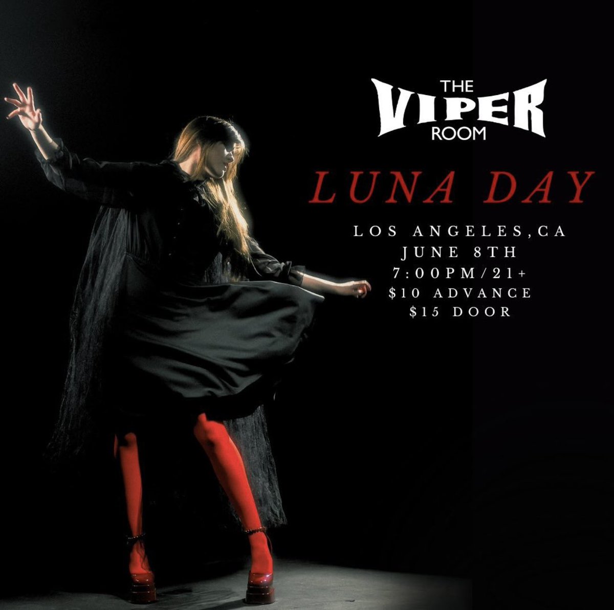 MarenAlford's tweet photo. NEXT SATURDAY 6/8! 🥀
Join me for a very special show w/Luna Day in @theVIPERroom Acoustic Lounge! Tickets: https://t.co/dNLAZhXo8q
#TheViperRoom #LunaDay #LunaDayBand https://t.co/yqHZd3i4zu
