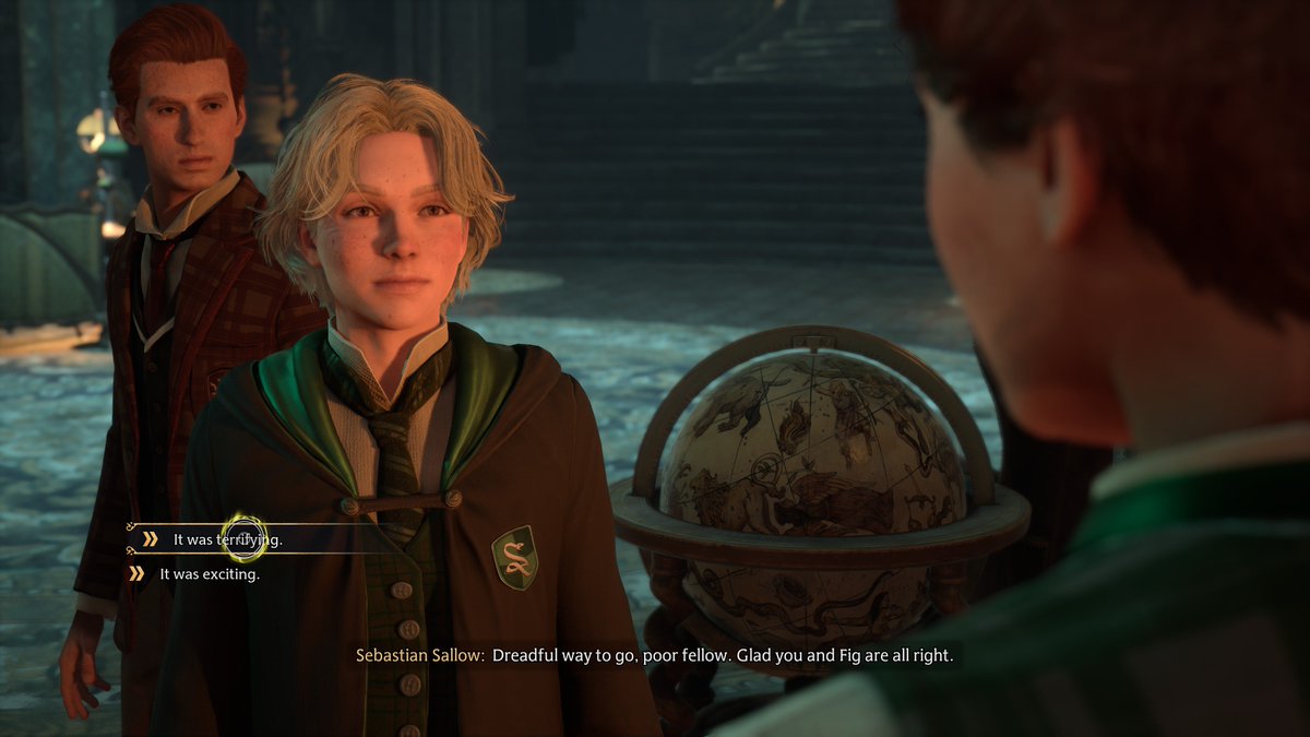 xmd_art's tweet photo. Loved this screenshot so much I had to redraw it. It’s so funny how Leander’s right behind Oliver when he first talks to Sebastian 😭

#HogwartsLegacy #LeanderPrewett #SebastianSallow #HogwartsLegacyMC https://t.co/Lw5G3M8YHX