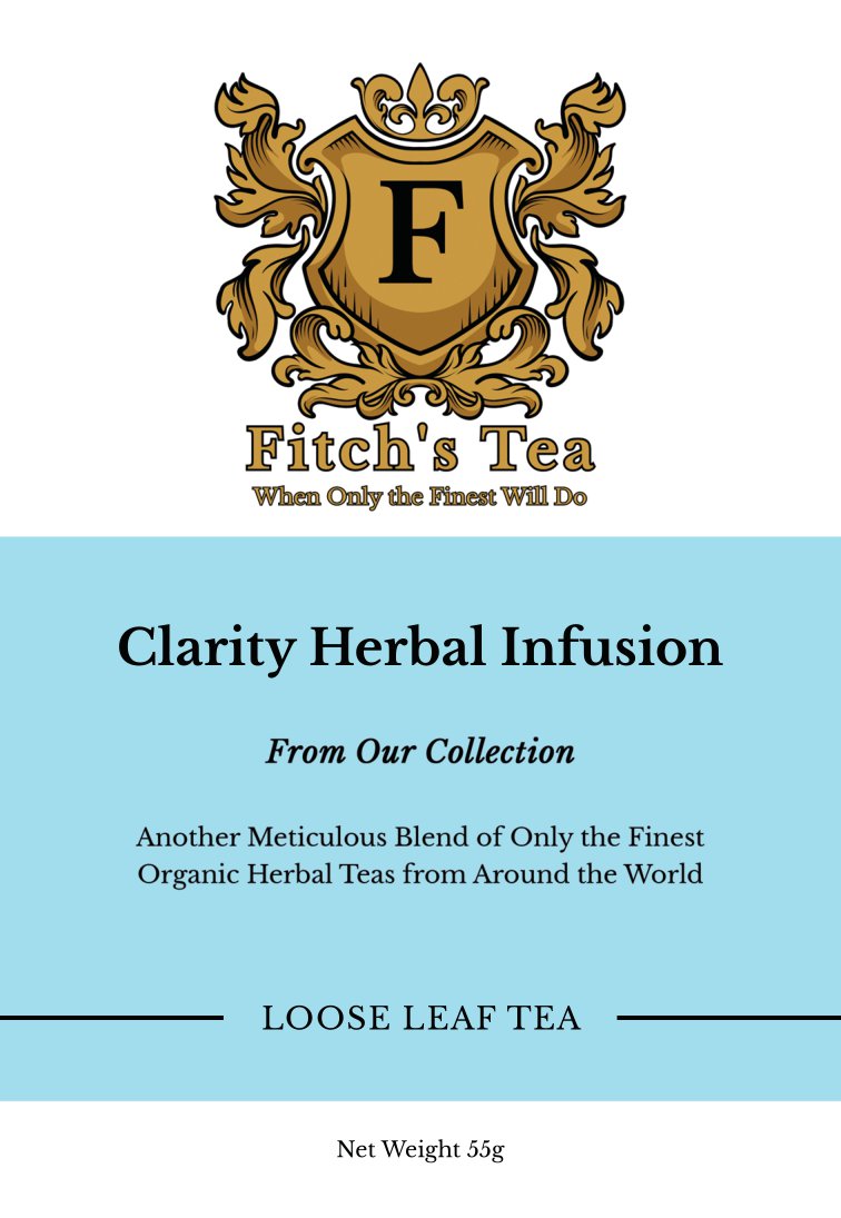 FitchBrands's tweet photo. Clarity Herbal Infusion - Stay focused and alert with this specially crafted concentration tea. Made from a blend of organic herbs and spices, it has a unique and invigorating flavor that can help enhance mental clarity and improve productivity. Visit https://t.co/CM5YH59s5o