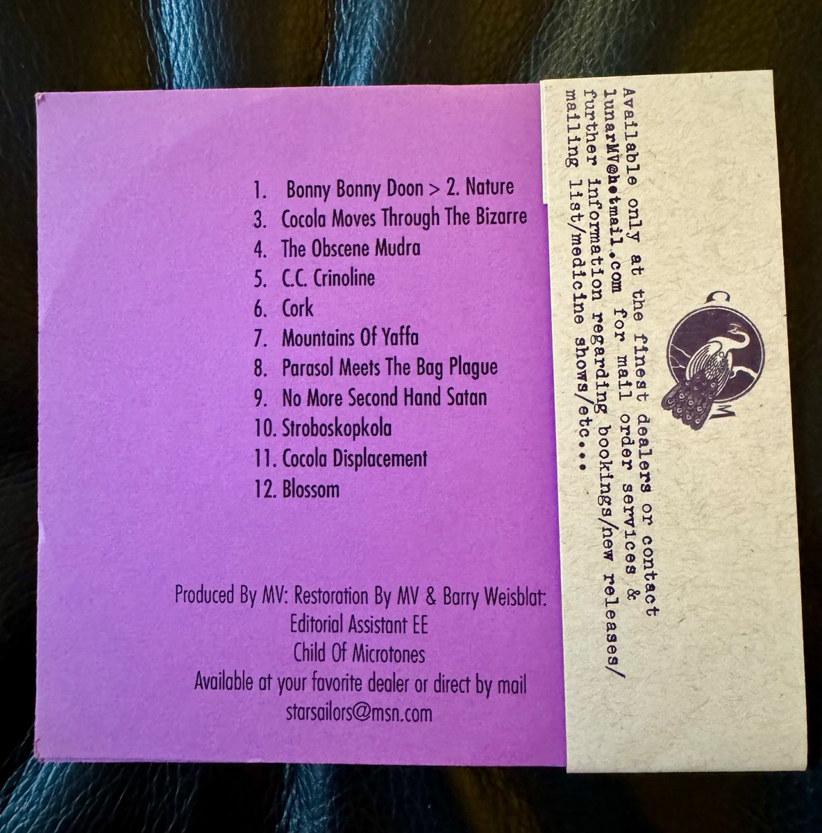 More CDR goodness from the shelves. <a href="/MVEEGoldenRoad/">Matt Valentine</a> MV &amp; EE. CoM #2 “I burned one with God but cocola if I’m peaking which way is the sky?”