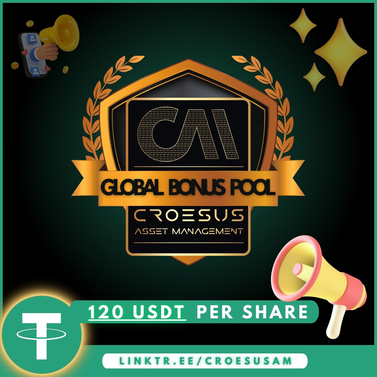 Croesus_A_M's tweet photo. GLOBAL BONUS POOL! 😎

>> 120 USDT PER SHARE <<

Our Medium Link:
https://t.co/blgKkH8GNx

Our Linktree:
https://t.co/Vpp4Olw91Z

Our Website:
https://t.co/5yHHt9CbKH

Register here:
https://t.co/BXAY4wygKb

We kindly ask for your Like / Share & Comments.

Yours sincerely
Dr. Peter R.

#CroesusAssetManagement #GlobalBonusPool #crypto #nft #share #usdt