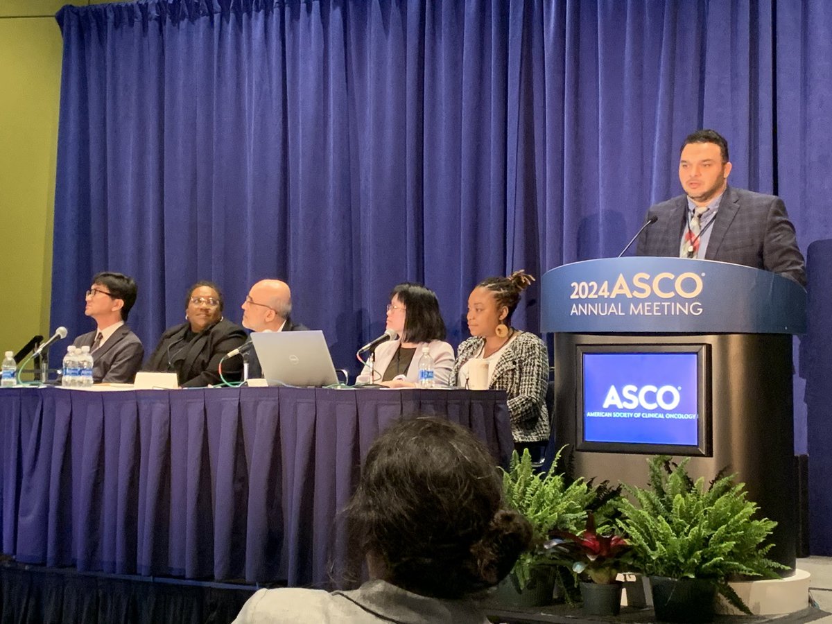 @m_refaat84 Dr. Mohamed showed primary treatment modification guided by Geriatric Assessment improved treatment tolerability among older adults with advanced cancer in Patient-Centered Care for Older Adults with Cancer session chaired by @NikeshaGilmore and @MelissaLoh21 #ASCO24