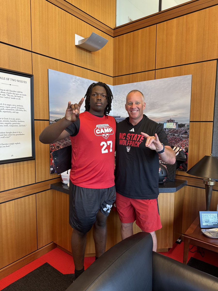 Tre Aiken (@treaiken6) on Twitter photo #ATGT After great camp <a href="/PackFootball/">NC State Football</a> I’m blessed to had received an offer !!!
<a href="/jp_williams53/">Jake Williams</a> <a href="/CoreyFountain6/">Corey Fountain</a> <a href="/clinton_devil/">Clinton Red Devil Football</a> <a href="/train0187/">TRAINBUILT PERFORMANCE</a> <a href="/clinton_devil/">Clinton Red Devil Football</a> <a href="/train0187/">TRAINBUILT PERFORMANCE</a> <a href="/MohrRecruiting/">Brian Mohr</a> <a href="/AnnaH247/">Anna Adams</a> <a href="/HighSchoolBlitz/">High School Blitz</a> @RivalsWardlaw <a href="/RivalsFriedman/">Adam Friedman</a> <a href="/CoachSplintaQ/">LaFayette Stewart</a> <a href="/Coach2J/">Coach Garett Tujague</a> <a href="/StateCoachD/">Dave Doeren</a> #ATGT After great camp <a href="/PackFootball/">NC State Football</a> I’m blessed to had received an offer !!!
<a href="/jp_williams53/">Jake Williams</a> <a href="/CoreyFountain6/">Corey Fountain</a> <a href="/clinton_devil/">Clinton Red Devil Football</a> <a href="/train0187/">TRAINBUILT PERFORMANCE</a> <a href="/clinton_devil/">Clinton Red Devil Football</a> <a href="/train0187/">TRAINBUILT PERFORMANCE</a> <a href="/MohrRecruiting/">Brian Mohr</a> <a href="/AnnaH247/">Anna Adams</a> <a href="/HighSchoolBlitz/">High School Blitz</a> @RivalsWardlaw <a href="/RivalsFriedman/">Adam Friedman</a> <a href="/CoachSplintaQ/">LaFayette Stewart</a> <a href="/Coach2J/">Coach Garett Tujague</a> <a href="/StateCoachD/">Dave Doeren</a>