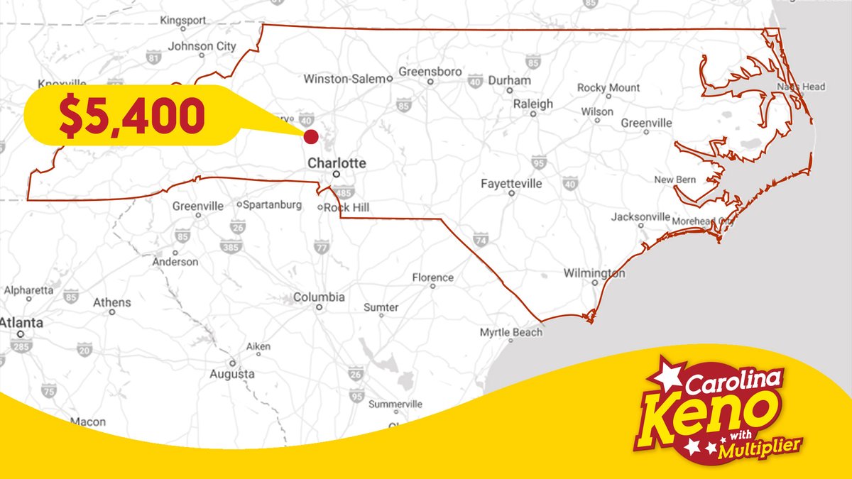 nclottery's tweet image. One lucky #NCLottery player took a chance on a #CarolinaKeno ticket last night and collected a $5,400 prize win. The player purchased their winning ticket from Murphy USA on North Highway 16 in #Conover. Congratulations!