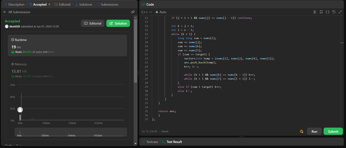 Day 20: Revised Sorting
LeetCode- Q 18. 4Sum (same approach as 3Sum)

#100daysofcodechallenge #connect