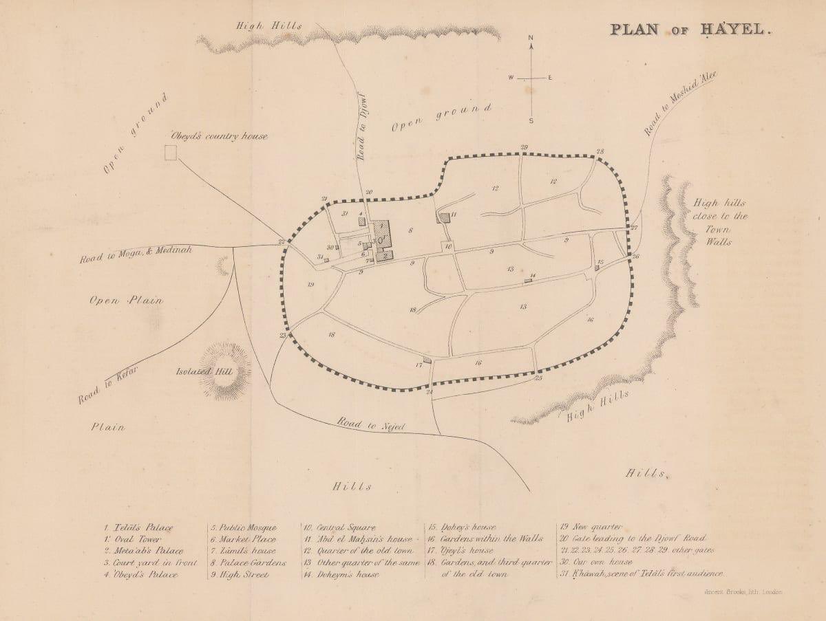 خريطه لمدينه #حائل يعود تاريخها الى 1860م. عملت بواسطه Gifford Palgrave