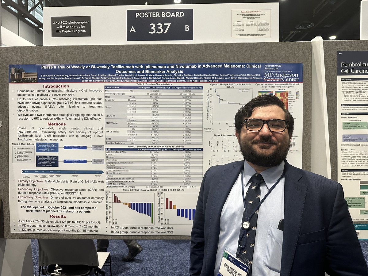 Melanoma Research Foundation (@curemelanoma) on Twitter photo At #ASCO24, MRF-ASCO Merit Award Recipient (@ConquerCancerFD), <a href="/AnoutiBilal/">Bilal Anouti</a> of <a href="/MDAndersonNews/">MD Anderson Cancer Center</a> was honored during the Conquer Cancer Awards Ceremony. Dr. Anouti’s MRF-ASCO Merit Award will support his research to find an #immunotherapy drug combination that will reduce toxicity At #ASCO24, MRF-ASCO Merit Award Recipient (@ConquerCancerFD), <a href="/AnoutiBilal/">Bilal Anouti</a> of <a href="/MDAndersonNews/">MD Anderson Cancer Center</a> was honored during the Conquer Cancer Awards Ceremony. Dr. Anouti’s MRF-ASCO Merit Award will support his research to find an #immunotherapy drug combination that will reduce toxicity