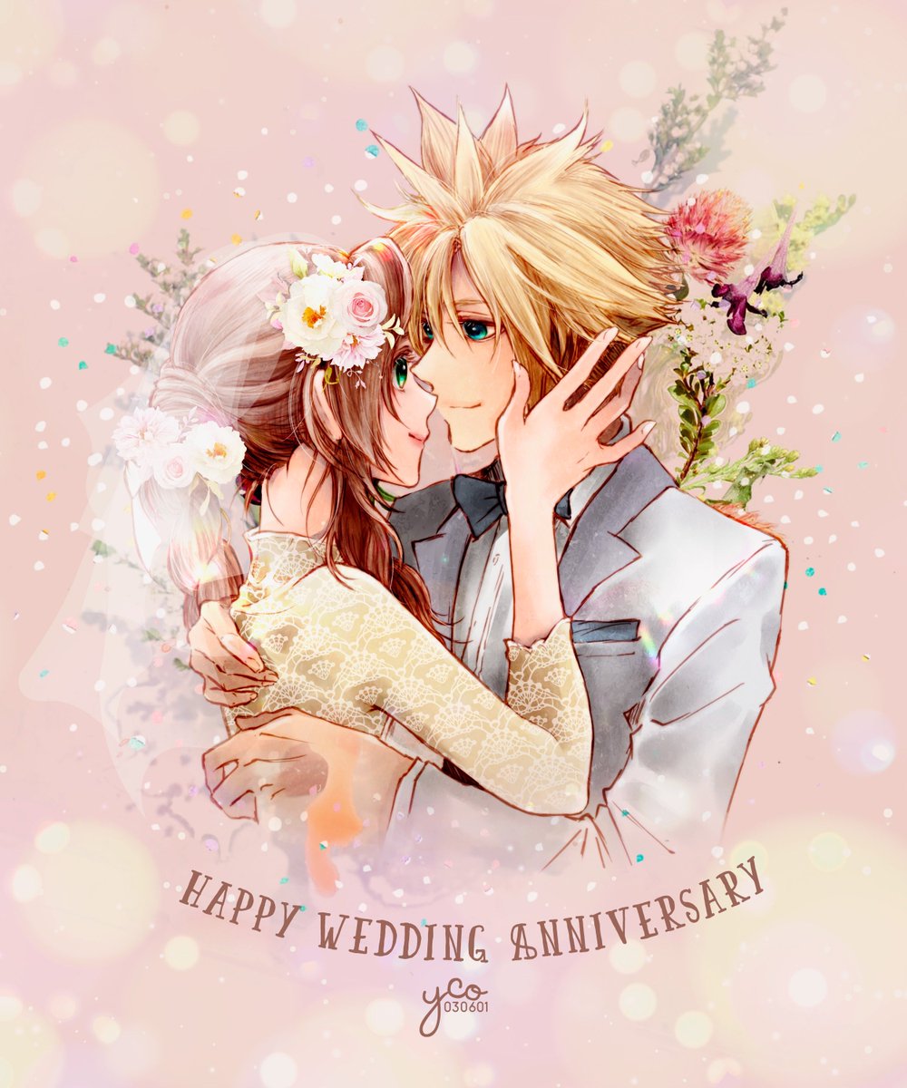 #6月1日はクラエア結婚記念日　

間に合わなかった…
過去の記念日絵をアレンジしてみました
クラエアちゃん幸せになってね…🥹