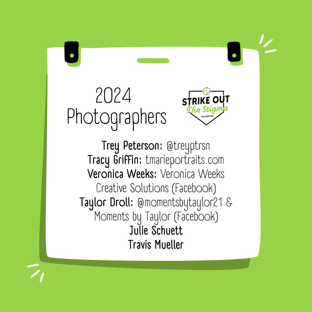 StrikeStigma's tweet image. Thank you to our wonderful photographers who were a part of our 2024 Guest Speaker night and Preseason event! You can find their photos on our Facebook (@Strikeout.the.stigma).
Each photographer has their own gallery under the "Photos" tab :)