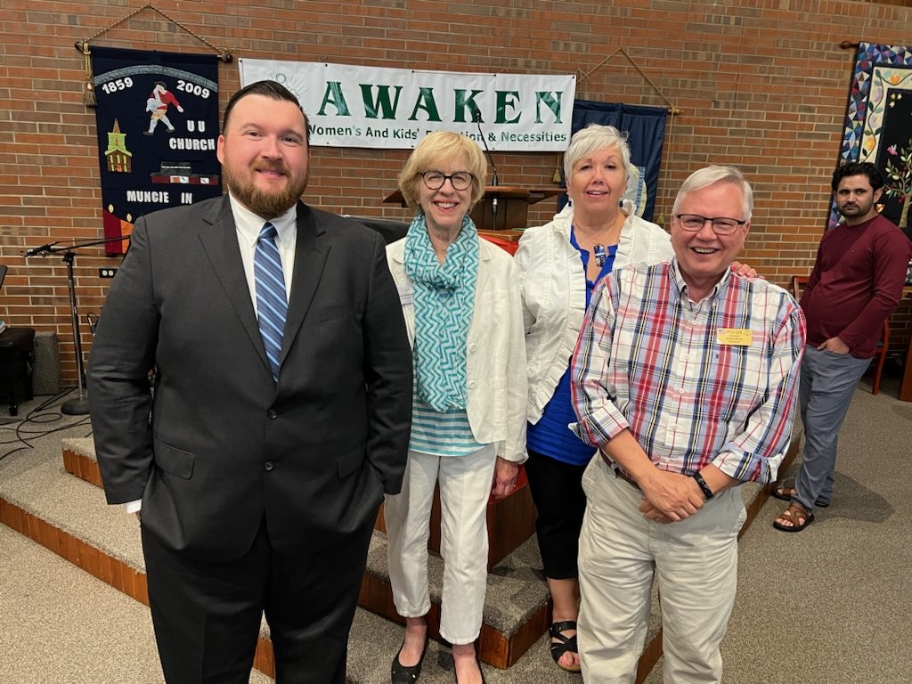 Delaware County Democratic candidates at the AWAKEN Dinner to benefit education and health projects for women and girls in rural Afghanistan. With me are Spencer Rutherford, Phil Gift, and Kim Dowling.