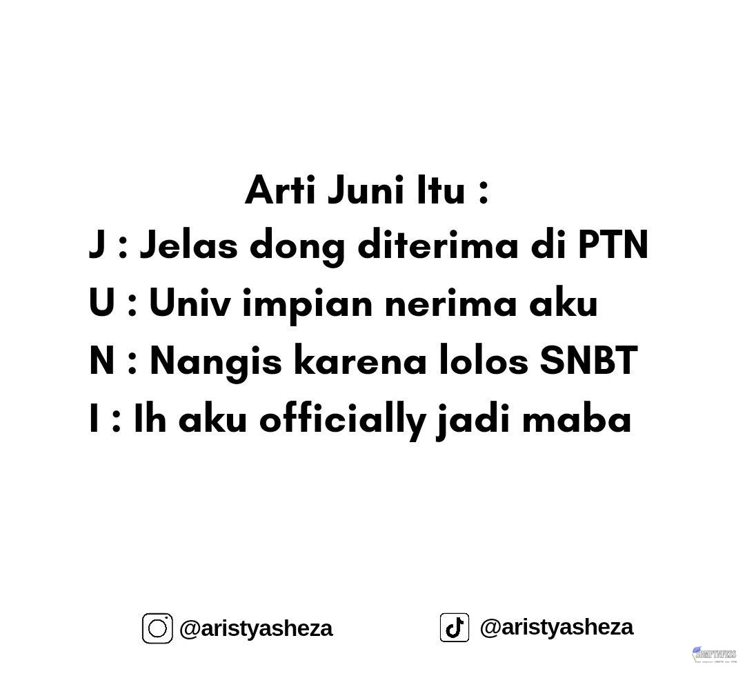 sbmptnfess's tweet photo. Ptn! pertanda bulan Juni tu bulannya pejuang ptn gasii😍😍🫶🫶 https://t.co/9VeTjtF1uv