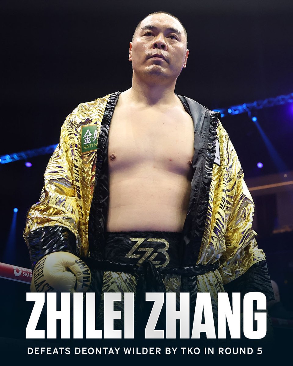 ESPNBET's tweet photo. ZHANG DEFEATS DEONTAY WILDER 🥊

✅ Zhang ML -145
✅ Zhang by KO/TKO/DQ EVEN https://t.co/6tWBpRSYrX