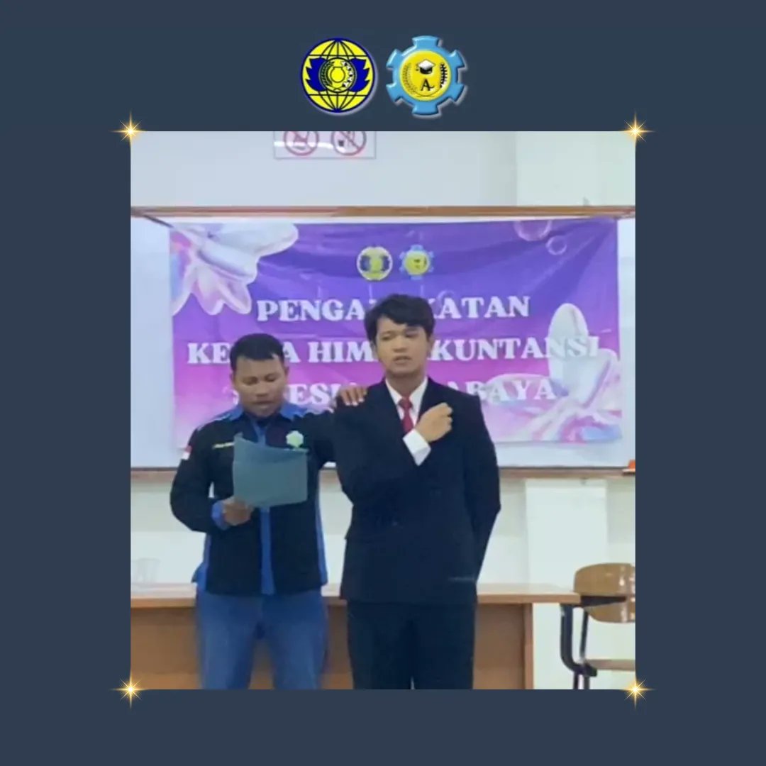 [PENGANGKATAN KETUA HIMA AKUNTANSI PERIODE 2024]

Selamat atas di lantiknya Ketua Himpunan Mahasiswa Akuntansi Stiesia Surabaya periode 2024 "Muhammad Adam Firdaus Al Huda". 

Semoga dapat menjalankan tanggung jawab dengan baik dan amanah.

Aktivis ?!
Hima Ak Jaya!!!✊️