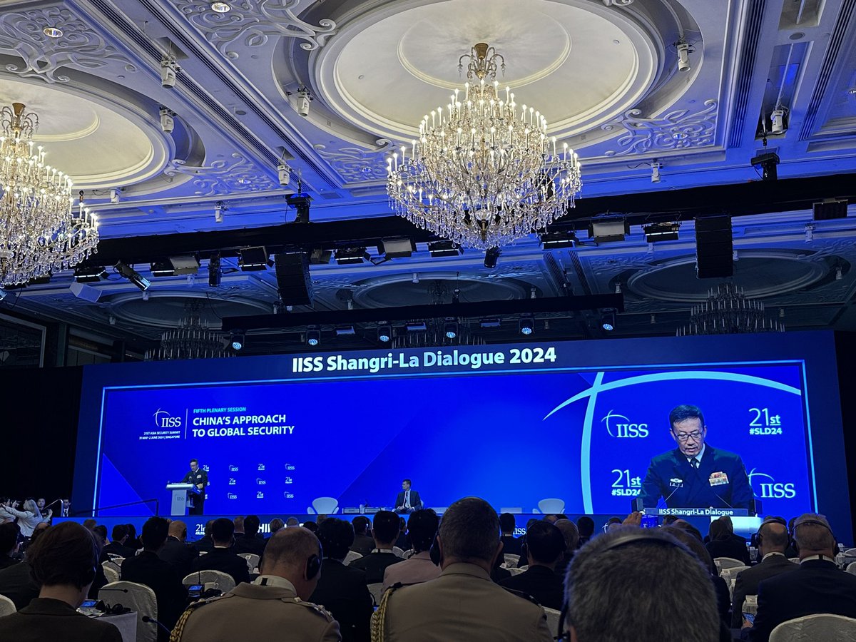 China’s Defence Minister Dong Jun speech: against back ground of Putin’s nuclear threats to Ukraine, Dong warns that ‘nuclear war cannot be won and should never be fought’. @IISS_org #SLD24