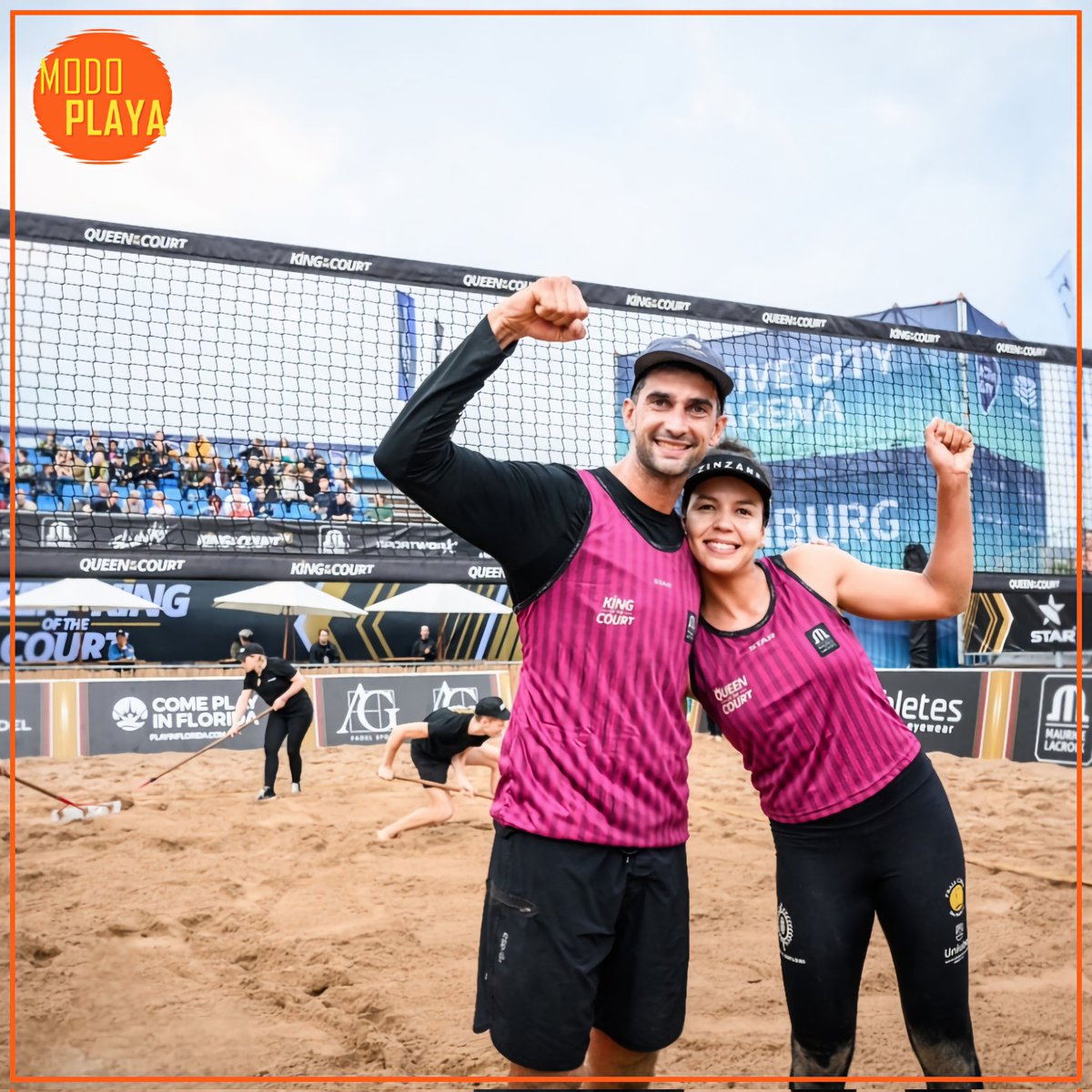 #BeachVolley 🏐 - #QueenKingOfTheCourt 🇩🇪 

<a href="/JuliAzaad/">Julian Amado Azaad 🏐</a> y la brasileña Victoria 🇧🇷 se consagraron campeones del torneo mixto que abrió la acción en Hamburgo 👑 

En el masculino, Azaad se despidió en los playoffs de la fase de grupos junto al neerlandés Penninga 🇳🇱