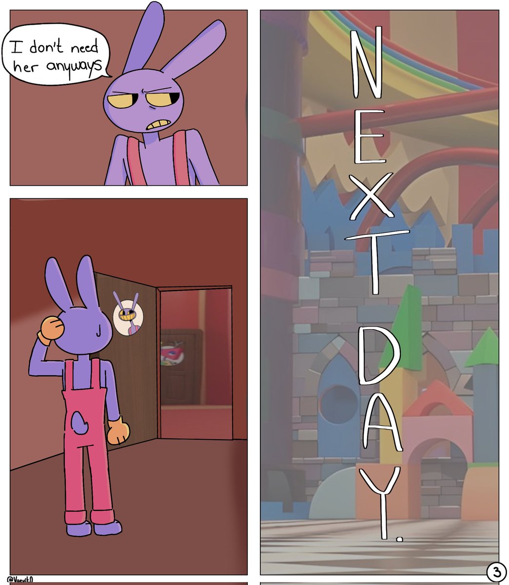 vuevit0's tweet photo. "Tired" (1/2)
#funnybunny #funnygummy #JaxxPomni https://t.co/xXQ5NTco5l