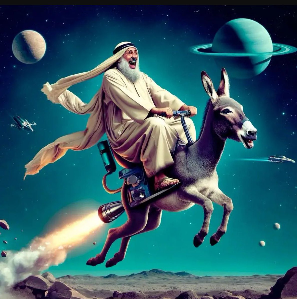 Did you know? The first person to fly to the moon was Muhammad, the Prophet of Islam. He flew on the back of a donkey and split the moon with his sword.
This is what will be taught in Western universities soon after the West is Islamized.