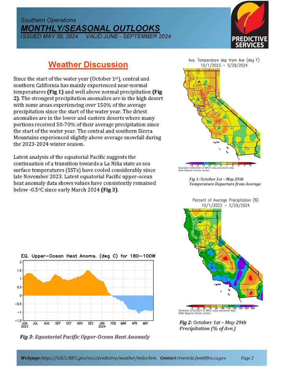 JhawkFire's tweet photo. Earlier mistaken post re: SoOps Pred Serv. Thank you for understanding.
Correction: 1/2 #Wildfire #SoOpsPredServ #Outlook_Assessment Jun-Sept 2024 #FireWeather #FireFuels #FireBehavior assessment.pdf (https://t.co/PqryIn7DB2) @NWSLosAngeles @NWSSanDiego @NWS_IMET_OPS @RichIMET https://t.co/e0ythl5nbQ