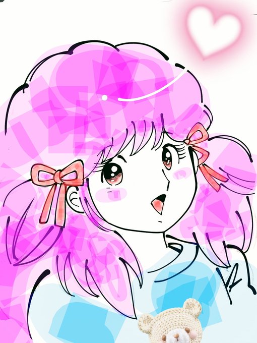 「blush stickers pink hair」 illustration images(Latest)