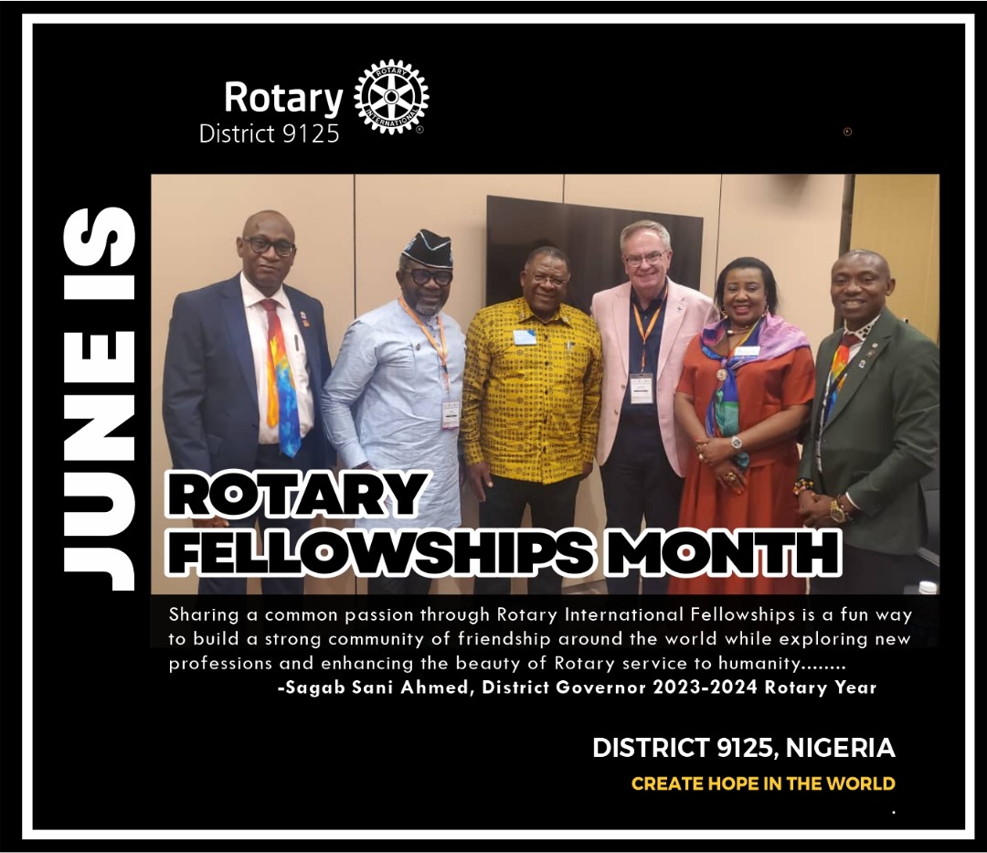 Rotary_d9125's tweet photo. CELEBRATING JUNE - ROTARY FELLOWSHIPS MONTH

How time flies. The 30-day countdown to the end of the 2023-2024 Rotary Year has officially begun.

It has been an exciting, rewarding, and fulfilling eleven months of quality service to humanity,  stewardship, and great fellowships. https://t.co/PBjtmw3xcx