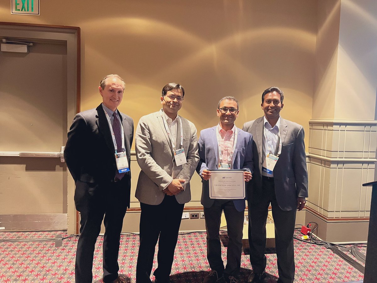 viral_nephro's tweet photo. @AST_KPCOP @VCU_Nephrology @VCUHealth #ATC2024Philly Thank you Dr Gupta et al. for mentoring and KPCOP for this award https://t.co/OisyQU6K8L