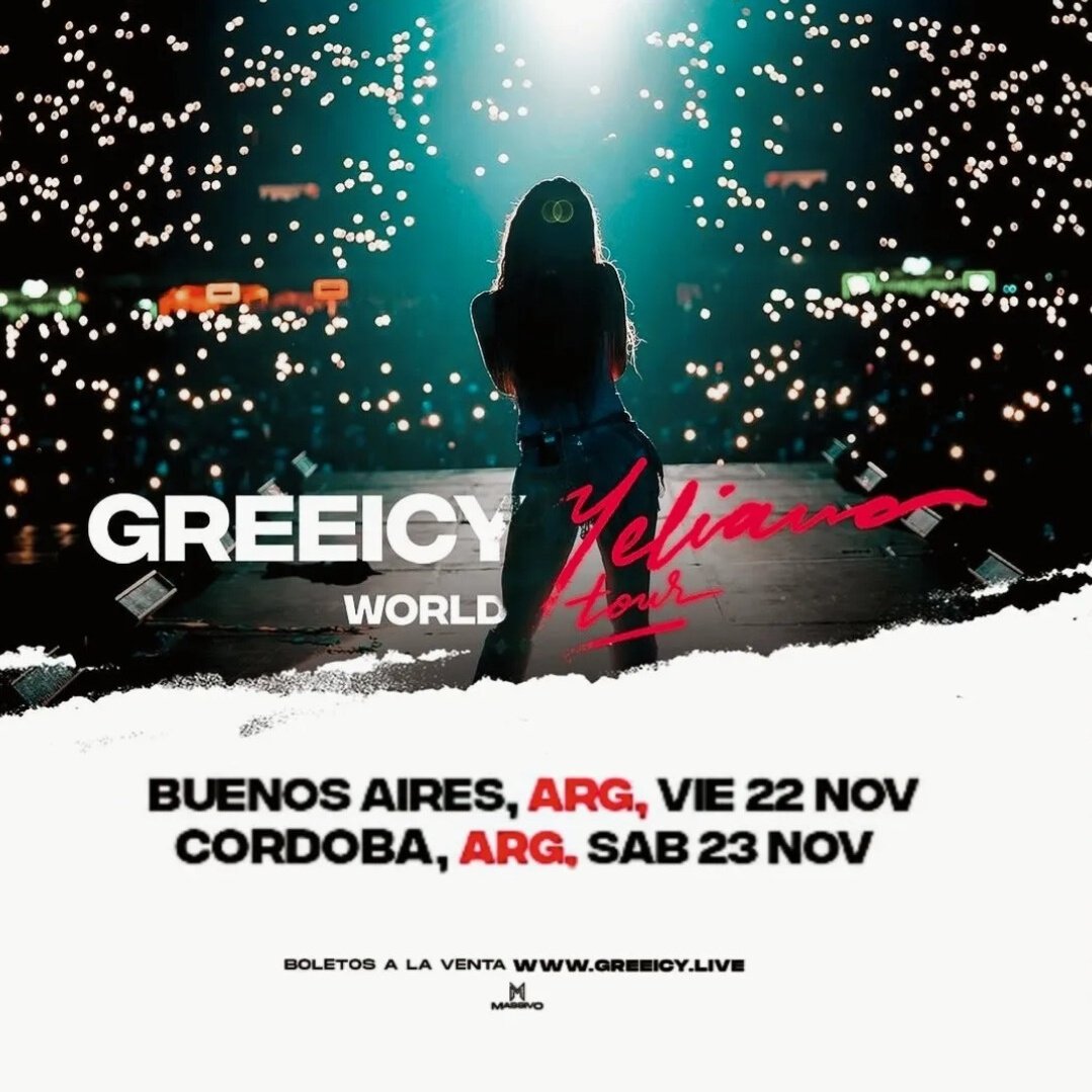 greeicy_arg's tweet photo. VOLVIMOS para anunciar lo que tantos años esperamos. Show de @Greeicy_rendon en ARGENTINA el 22 de noviembre estadio GEBA y el 23 de noviembre en córdoba en el estadio Quality.

La semana que viene anunciaremos el día que se lance a la venta las entradas ¡atentos! https://t.co/gBobxYcHQs