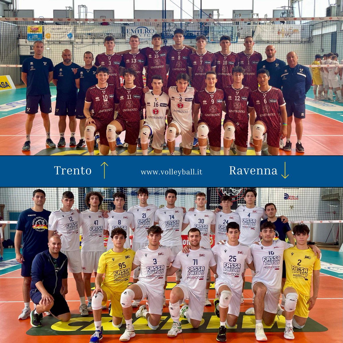 Volleyball_it's tweet photo. 🏐 Del Monte Junior League: La finale è Trento - Ravenna
#VolleyballIT #Delmontejunior #Legapallavolo #Junior #Under19 #Trento #Ravenna
https://t.co/Yit4r8RMf7 https://t.co/AQ7lB0rT1g