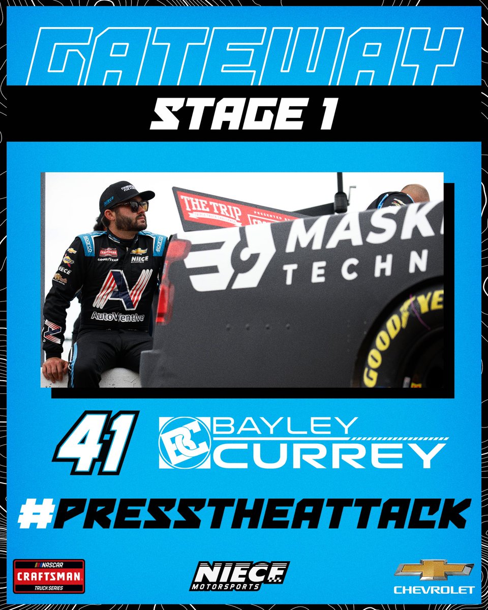 🟨 CAUTION LAP 35/160 🟨 Stage one completes with the No. 41 Chevy leading our team. P21. @BayleyCurrey P25. @connormosack P26. @mattmillsracing #PressTheAttack | #TeamChevy