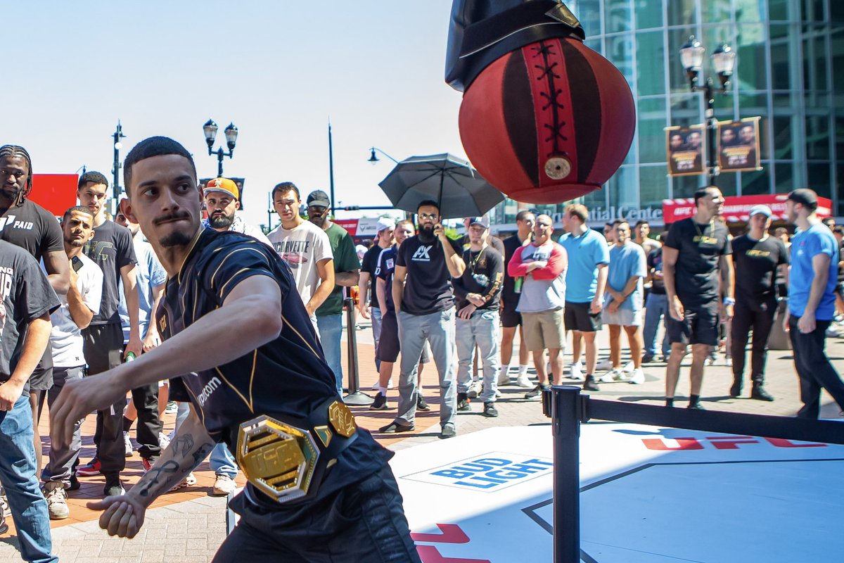 Getting amped up for Fight Night at the @ufc Fan Experience. #ufc302