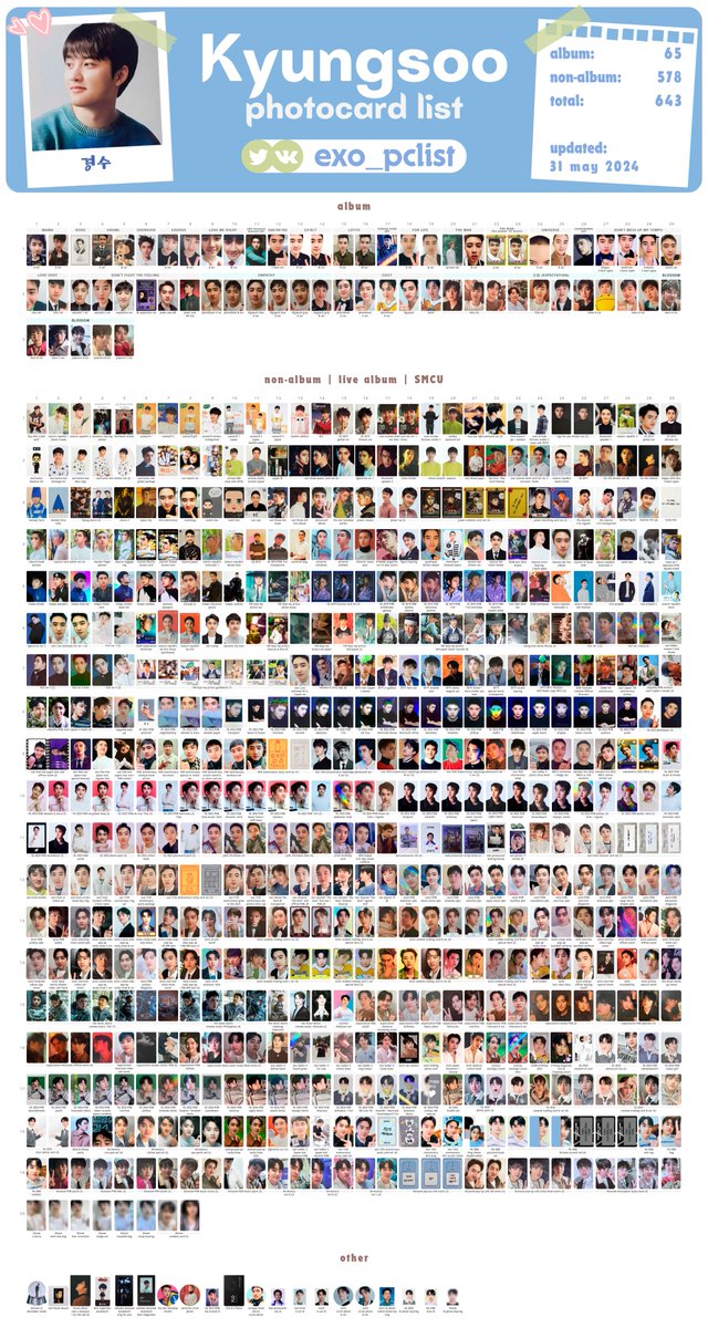 KYUNGSOO (D.O.) ALL PHOTOCARDS LIST / TEMPLATE UPDATE Full size