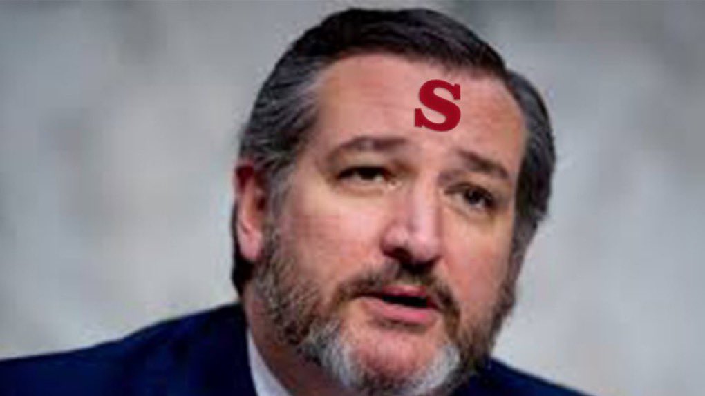 TAFORU's tweet photo. @SenTedCruz We know Cancun does not believe in the concept of democracy…how do we know?

The “S” stands for #Sedition!
#TedCoup #SeditionCaucus 
#TXSen #MOSen

#VoteBlueToSaveDemocracy https://t.co/AsXwSoVhgz