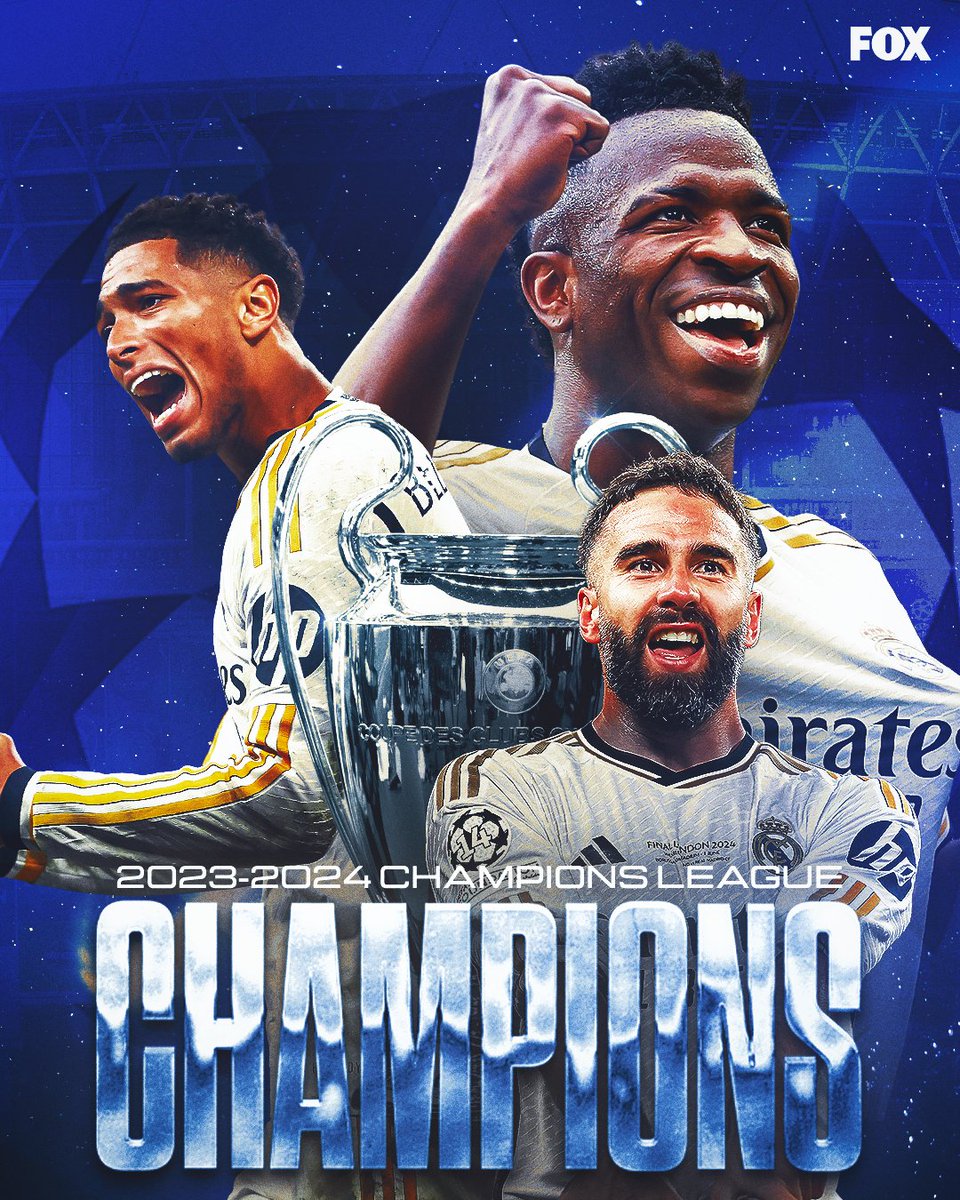 FOXSoccer's tweet photo. HALA MADRID! 👏

Real Madrid defeats Dortmund and wins Champions League for the FIFTEENTH TIME 🏆 https://t.co/6zhB10GIhI