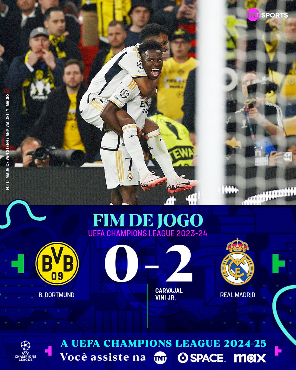 TNTSportsBR's tweet photo. É CAMPEÃO!!!!!! ACABOU!!!!!! O Real Madrid simplesmente já perdeu as contas de quantas #CasaDaChampions tem... MAIS UMA PRA CONTA DOS REIS! 🔥👑 15 VEZES REAL MADRIIIIIIID!!!!!!!! https://t.co/cybetGWYLp