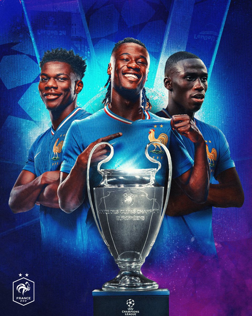 equipedefrance's tweet photo. 𝑽𝑨𝑰𝑵𝑸𝑼𝑬𝑼𝑹𝑺 𝑫𝑬 𝑳𝑨 𝑳𝑰𝑮𝑼𝑬 𝑫𝑬𝑺 𝑪𝑯𝑨𝑴𝑷𝑰𝑶𝑵𝑺 ! ⭐️🇫🇷

👏 @ferland_mendy 
👏 @Camavinga 
👏 @atchouameni 

#FiersdetreBleus https://t.co/gjUByc81I4
