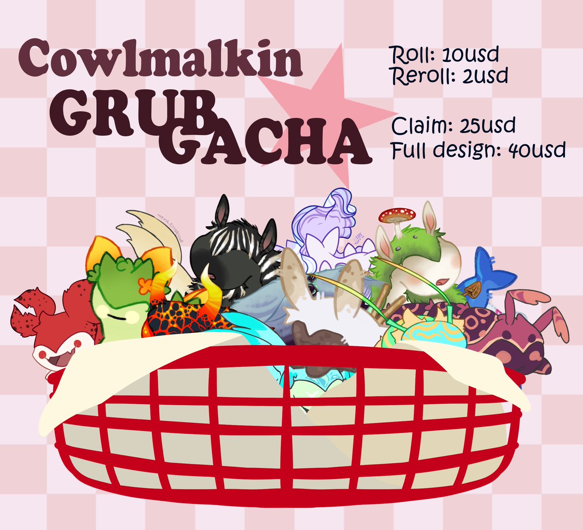 Dustbery_dragon's tweet image. There’s a Gacha going on for a closed species I guest artist for so I’m advertising it here :)
More info + how to roll in the toyhouse
toyhou.se/27553990.grab-…