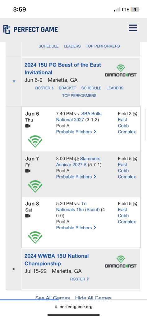 Game times for the this upcoming Tournament! Let’s go @USAPrimeNat ! 🏆 15u Pg Beast of the East