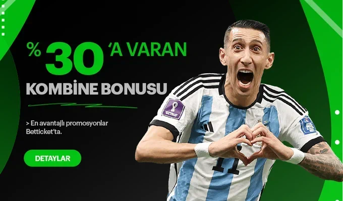 Betticketi's tweet photo. BETTİCKET'TA KOMBİNE BONUSU

4 maç ve üzeri tutan her kupona, %30 a varan ekstra kazanç…

Betticket Giriş👉https://t.co/fTma9LM8cg

#betticket #bahis #BONUS https://t.co/9qTjr5jWPR