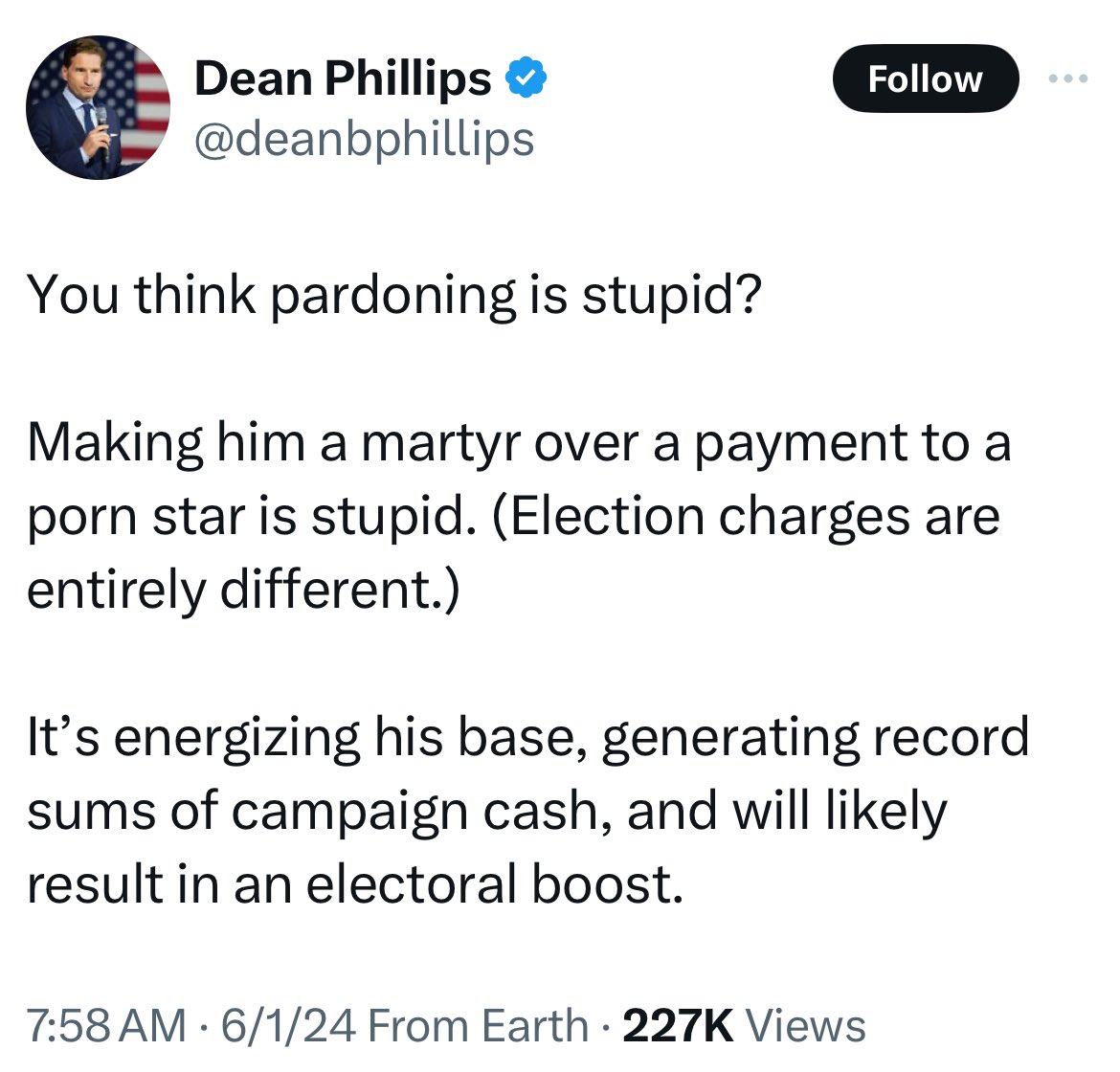 Dean Phillips couldn’t give away Hot Dunkin Donuts Coffee on a Cold Day in New Hampshire and lost the state to a guy not even on the ballot, but still thinks the Governor of New York should take his political and legal advice. 🤡 #DropOutDean