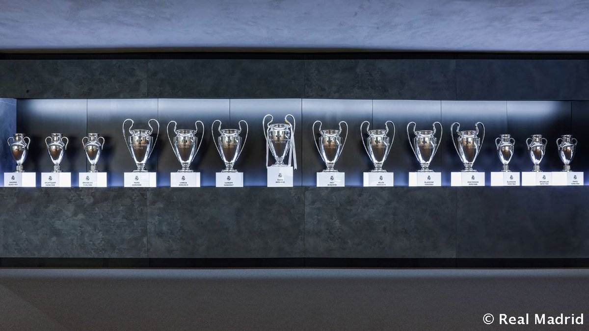 dengan tambahan 1 Trophy UCL malam ini, Trophy UCL Real Madrid akan kembali simetris🏆