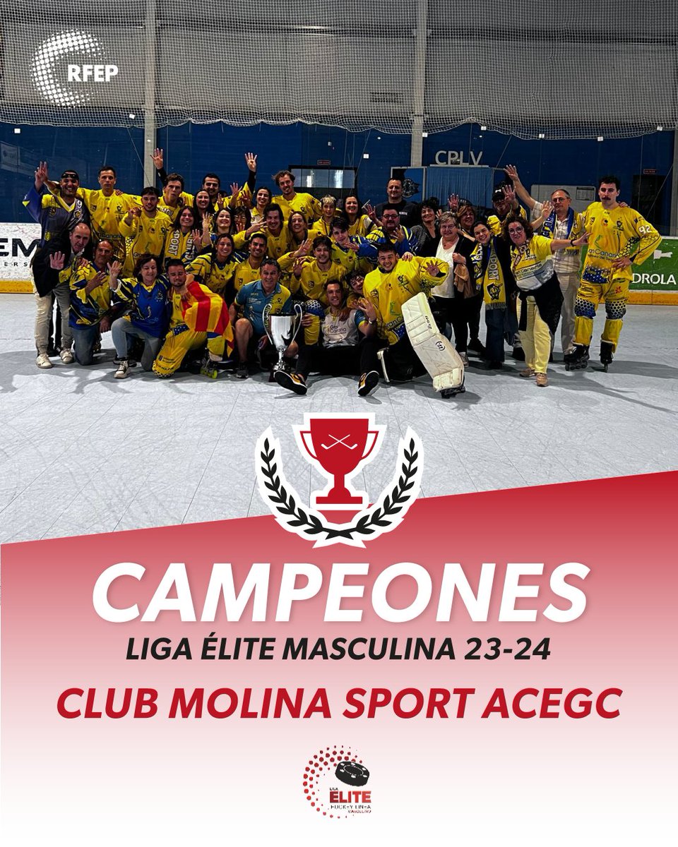 🏆 ¡𝐓𝐑𝐈𝐂𝐀𝐌𝐏𝐄𝐎𝐍𝐄𝐒 𝐃𝐄 𝐋𝐈𝐆𝐀𝐀𝐀𝐀𝐀𝐀! 🏆

¡El @clubmolinasport se proclama campeón de la Liga Élite Masculina 23/24, su tercera en tres años! 🎉

¡Los amarillos han ganado el segundo duelo de la final ante el @CPLValladolid por 5-6! 🥇

#HockeyLínea #LigaÉliteM