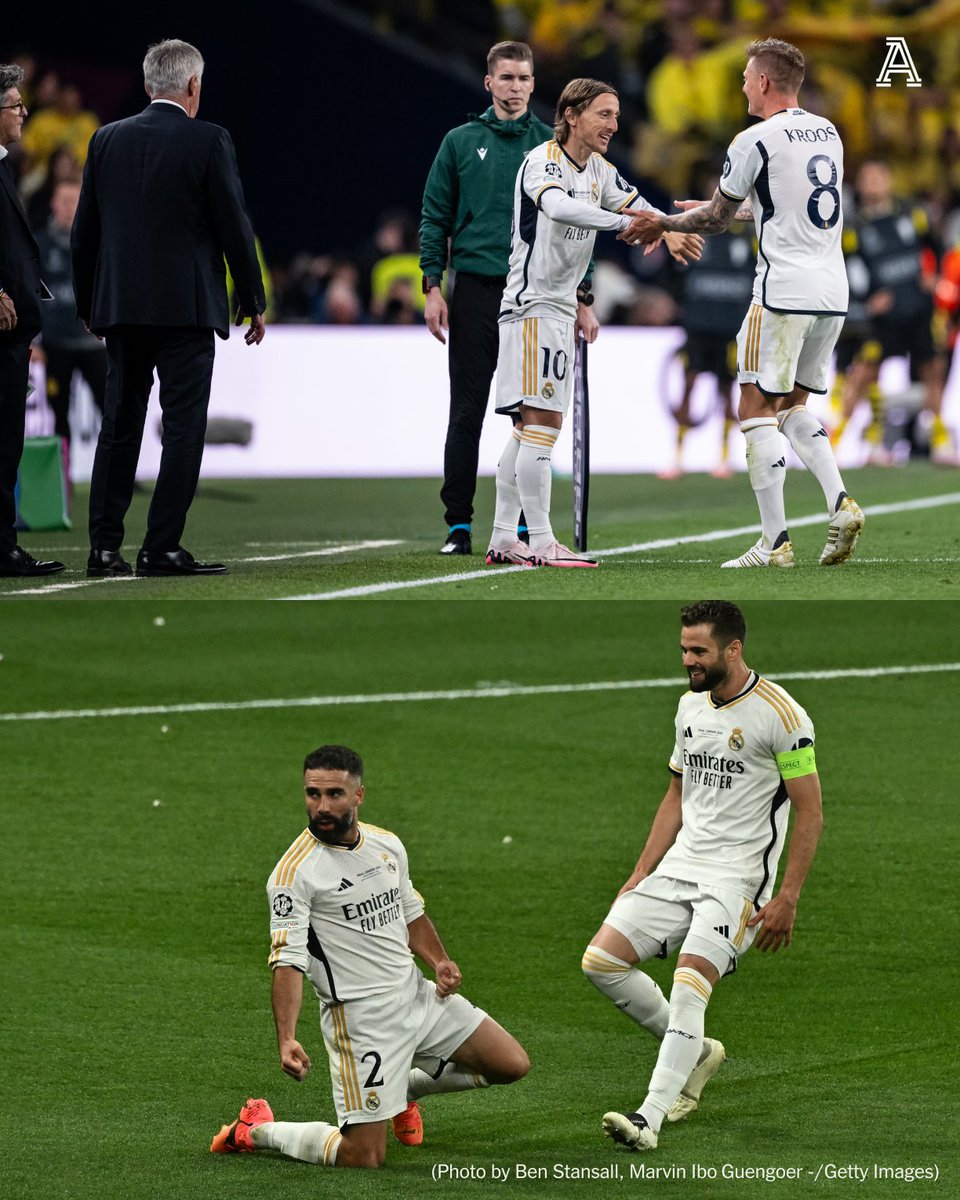 TheAthletic's tweet image. Real Madrid players to win SIX Champions League trophies:

🏆 Toni Kroos
🏆 Luka Modric
🏆 Nacho
🏆 Dani Carvajal

#UCL