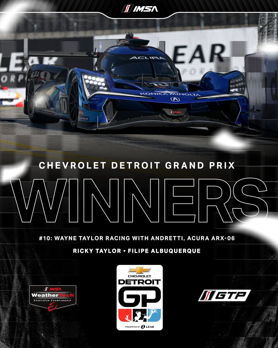 IMSA's tweet photo. What a race! Congratulations to your 2024 Chevrolet Grand Prix Winners! 🏆
#IMSA | @detroitgp https://t.co/BUPU2MJSCg