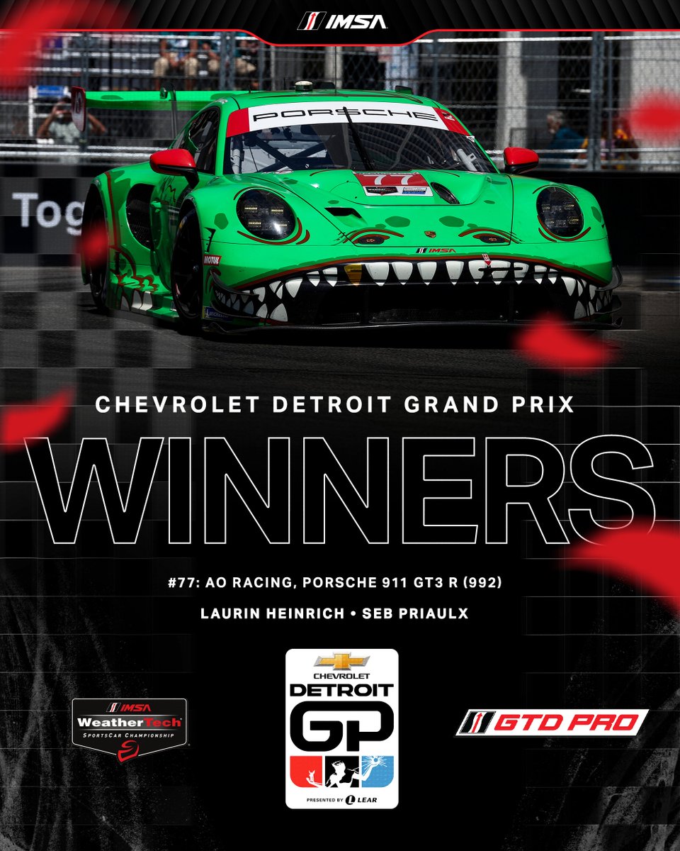 What a race! Congratulations to your 2024 Chevrolet Grand Prix Winners! 🏆
#IMSA | <a href="/detroitgp/">Detroit Grand Prix</a>