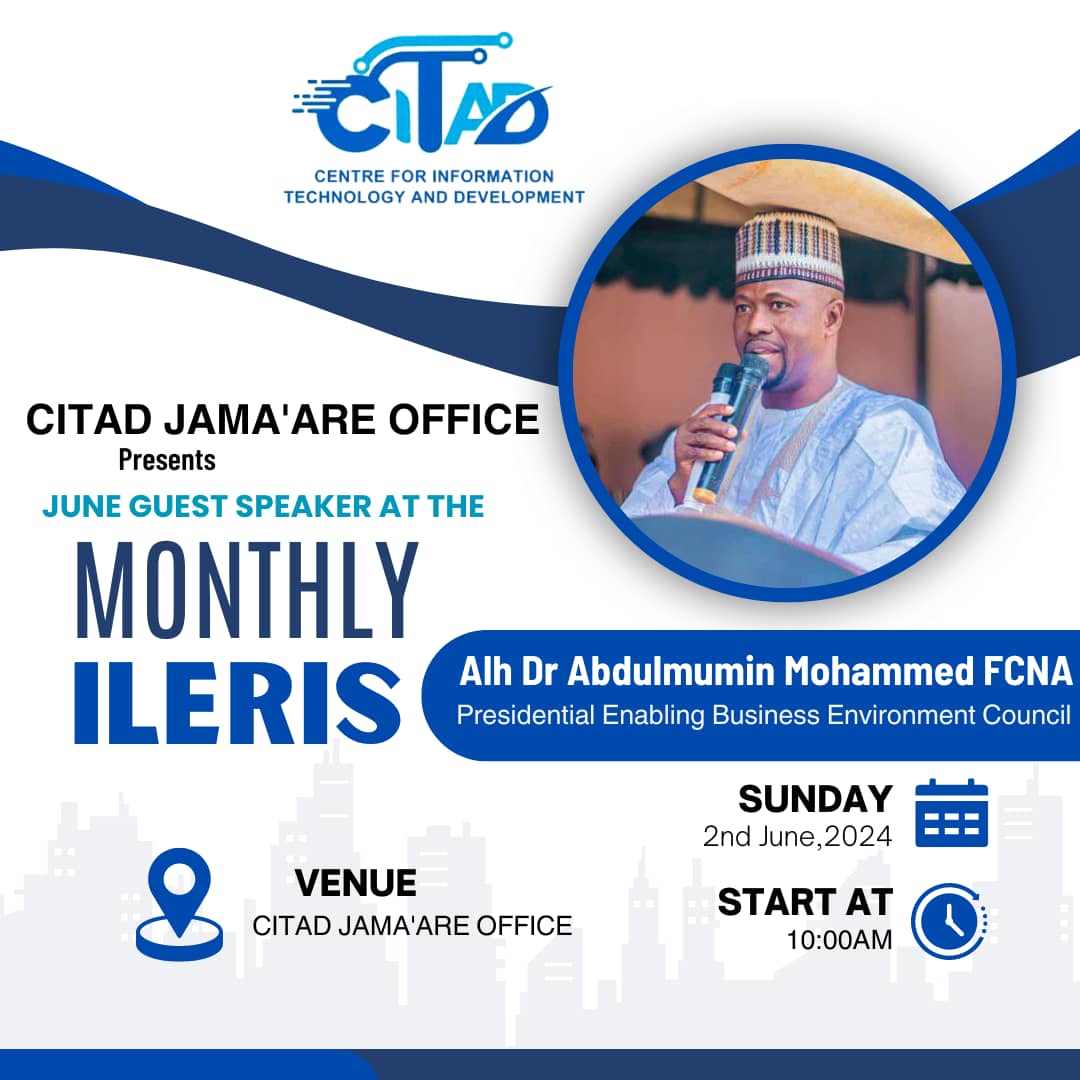 Our Jama'are office will tomorrow host Inspiring Leadership Reflection Interactive Series (ILERIS), our guest speaker is Alh. Dr. Abdulmuminu Mohammed FCNA of Presidential Enabling Enabling Environment Council. Join us at our office located at Jama'are local gov't sec. @YZYau