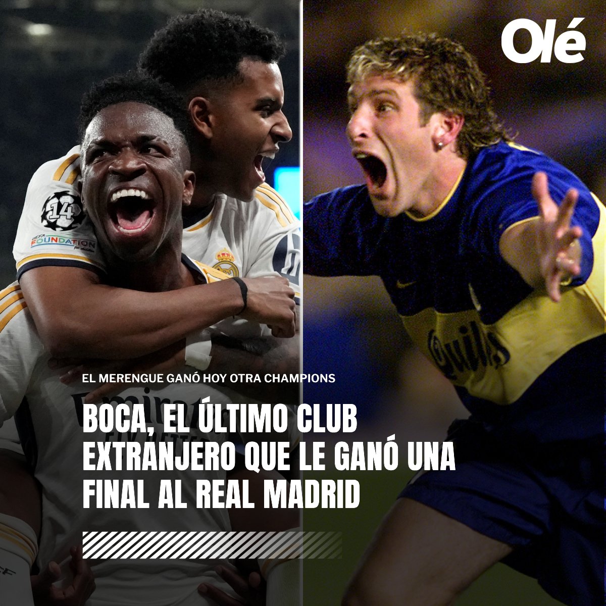 ⚪️⚫️ REAL MADRID GANÓ 18 DE SUS ÚLTIMAS 20 FINALES INTERNACIONALES 🏆

La ÚLTIMA que perdió ante un equipo extranjero fue la INTERCONTINENTAL del 2000 contra BOCA 🟡🔵

🇪🇸 La otra que perdió de las últimas 20 fue ante Atlético Madrid, en 2018

❌2000 Boca 2-1 Real Madrid