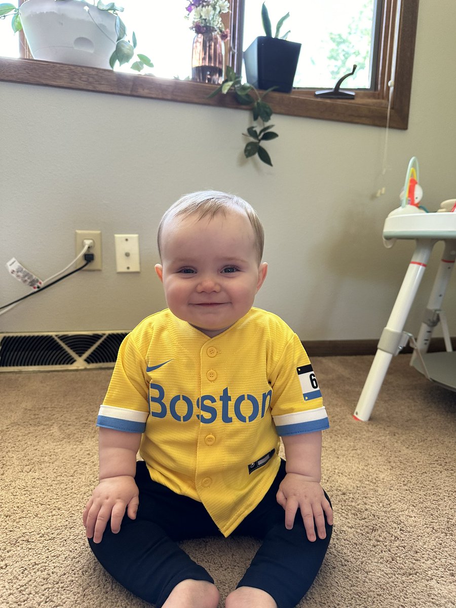 SarahRozell's tweet photo. Can’t wait to get to @fenwaypark this summer! Louise is ready to cheer on the @RedSox https://t.co/73FSVkxPdq