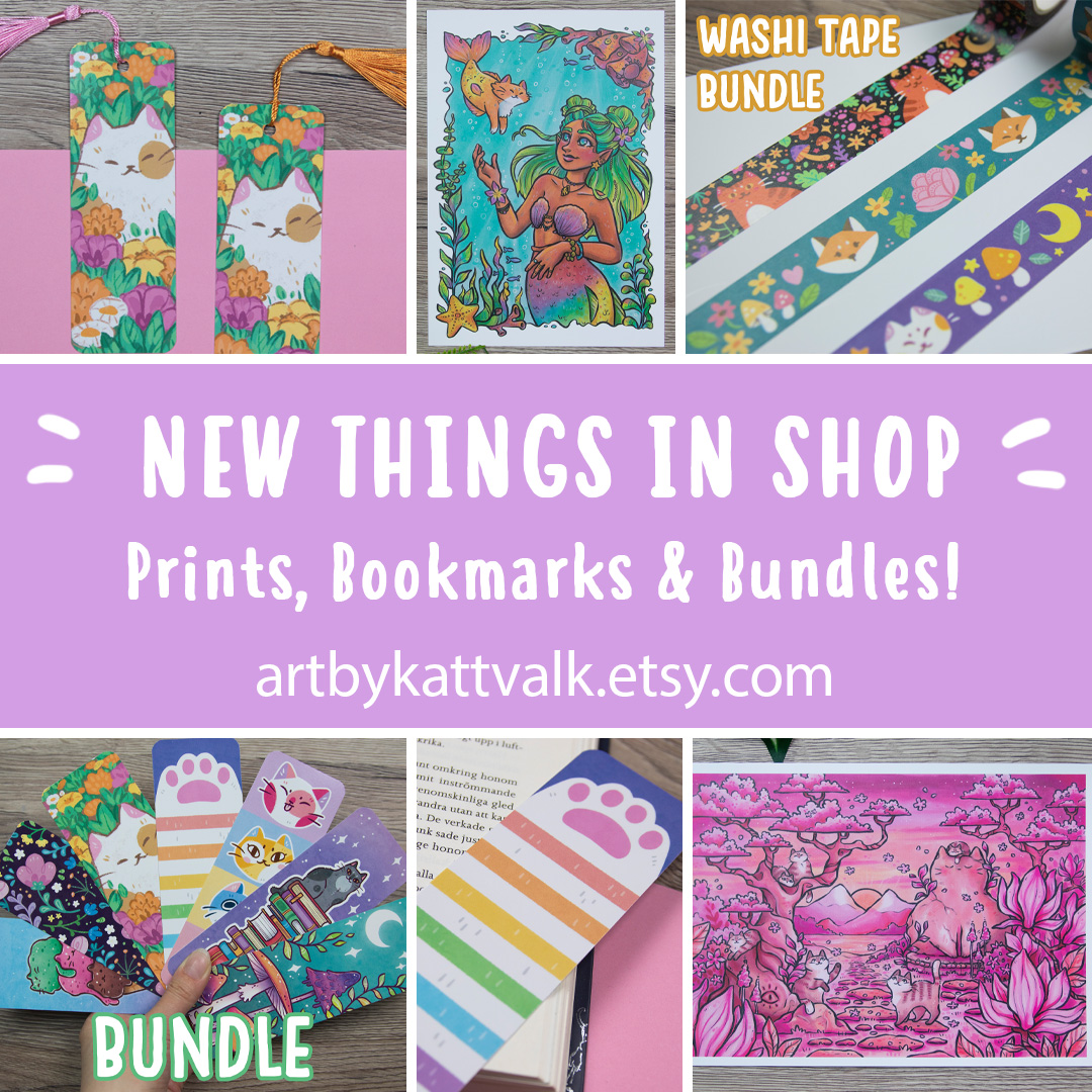 Kattvalk's tweet photo. Brand new prints and bookmarks have been added to the shop ☺️
https://t.co/mMBUI9iqtq https://t.co/UIt1RkpF2Q