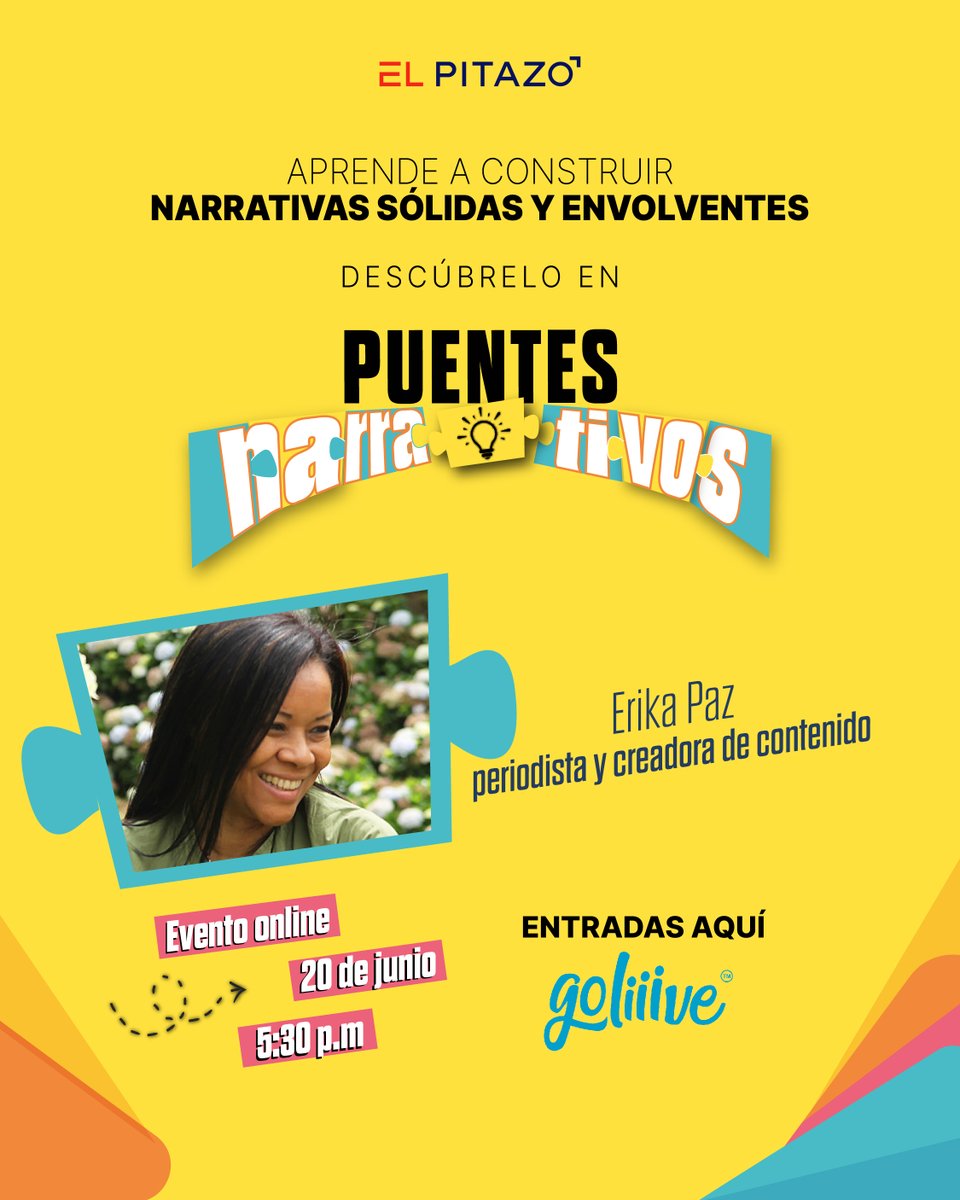 La viaje Erika Paz (<a href="/CuentosdmTierra/">LosCuentosdemiTierra</a>) te guiará en la construcción de contenidos largos y envolventes. ¡Inspírate y crea historias que enganchen! Adquiere aquí tu entrada para el evento  #PuentesNarrativos cutt.ly/Zere75hx