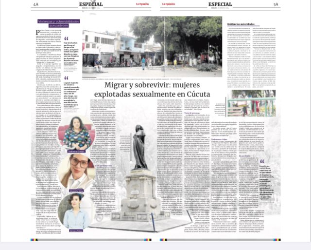 C_Mujer_DyM's tweet photo. En #Cúcuta @laopinion_col evidencia la realidad que viven las #mujeres y #niñas, ocurre por un fenómeno histórico multicausal por la clase sexual. Las #víctimas viven delitos como inducción a la prostitución/pornografía, seguido  a la #TRATA y las condena a la #ExplotaciónSexual https://t.co/gVFtmSciYF