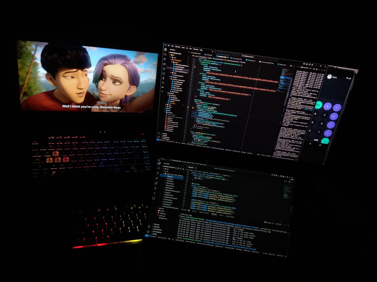 codeqwest's tweet image. Watching animation movie ๐ฟ at night while working your favourite work๐โฃ๏ธ you can't just ignore the most Amaze feeling though..